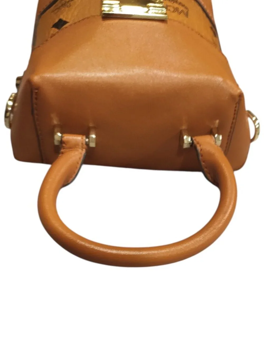 MCM Mini Bag Purse Brown/Cognac Klassik Crossbody in Visetos (missing strap)